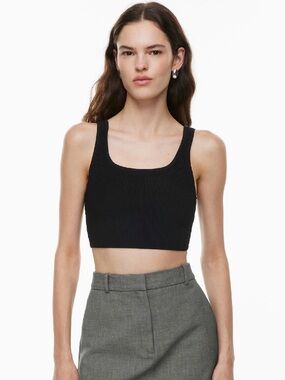 Babaton Sculpt Knit Squareneck Cropped Tank